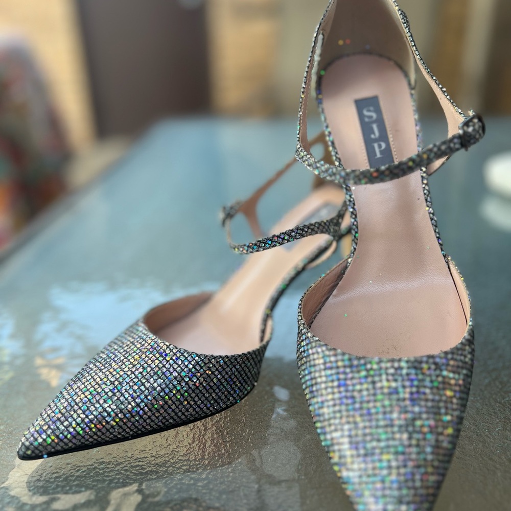 SJP Abute heel EU 38.5 Scintillate Silver - too small gift